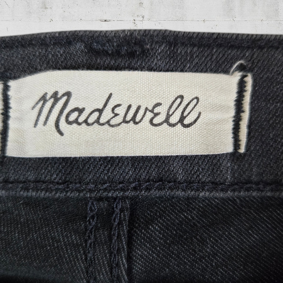 Madewell Washed Black Distressed Ankle Skinny Road Tripper Jeans Size 26 - Picture 4 of 9